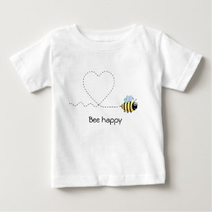 Lycklig-positiva bin i kärlek tecknad baby-skjorta t-shirt