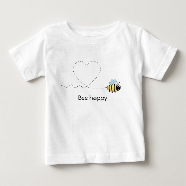 Lycklig-positiva bin i kärlek tecknad baby-skjorta t-shirt (Framsida)