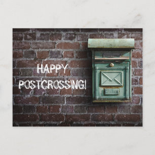 Lycklig postcross boîte à lettre verte vykort