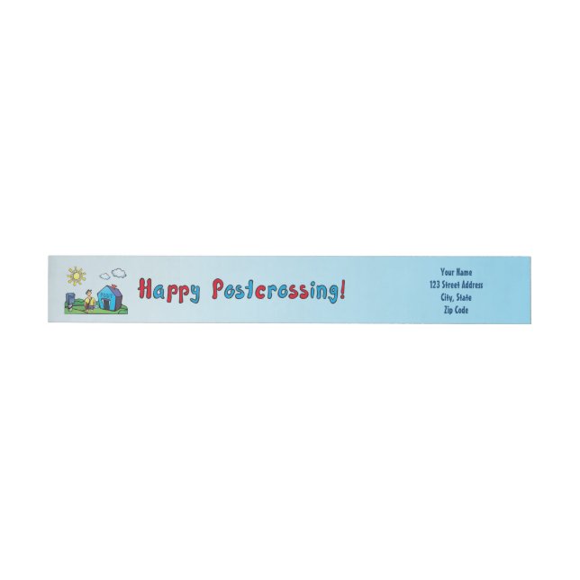 Lycklig Postcross! - Postman. Etikettband (Individual)