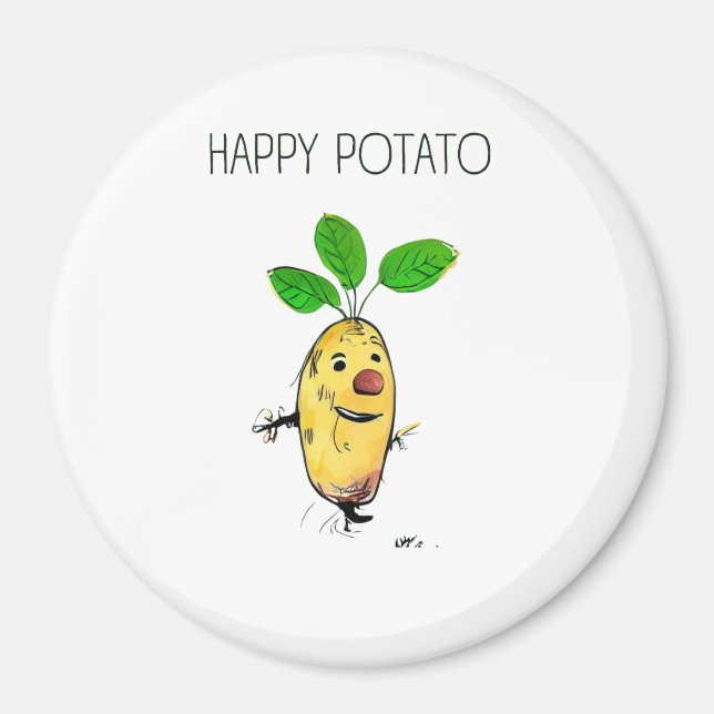 Lycklig-potatis T-Shirt Magnet (Framsidan)