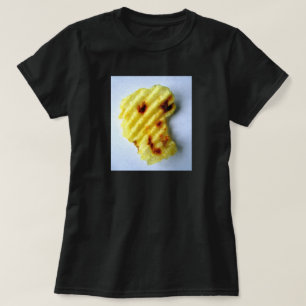Lycklig Potato Chip Ansikte T Shirt