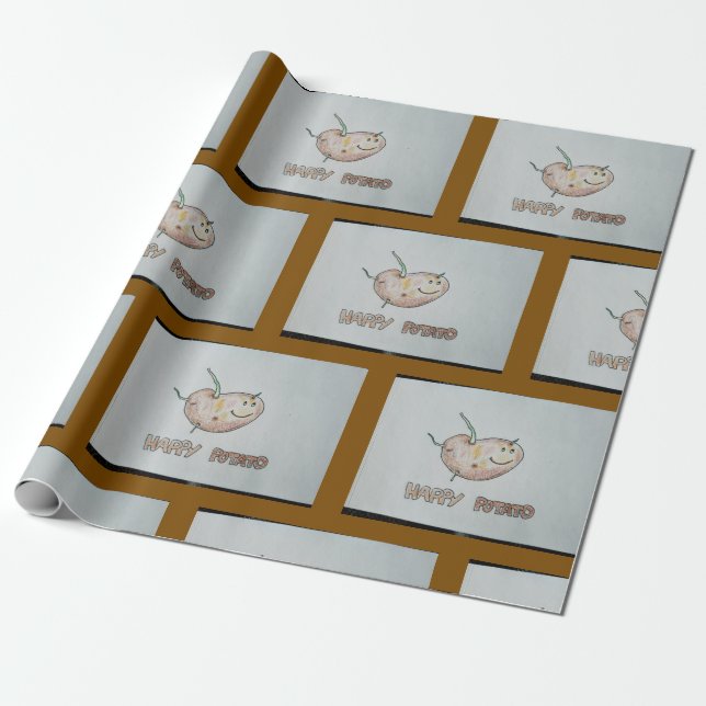 Lycklig Potato Wrapping Papper Presentpapper (Utrullad)