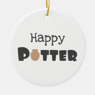 Lycklig Potter Julgransprydnad Keramik
