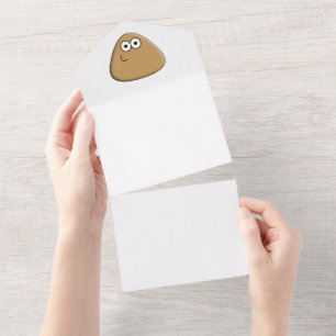 Lycklig Pou - allt i ett inbjudningskort