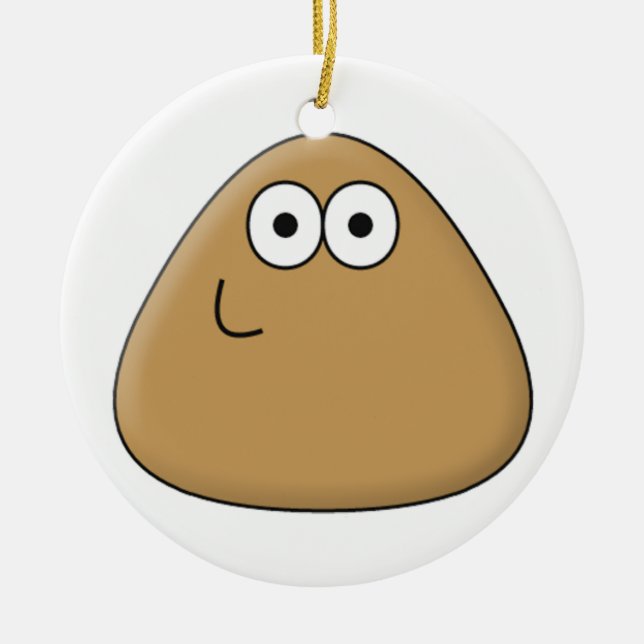 Lycklig Pou - Rund ornament (Framsidan)