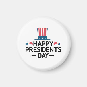 Lycklig president Patriotic Flagga Hat Magnet