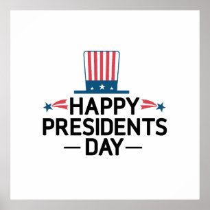 Lycklig president Patriotic Flagga Hat Poster