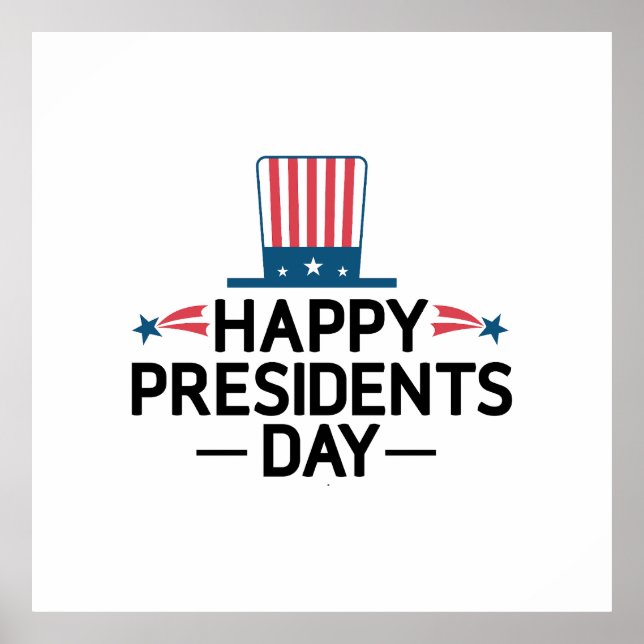 Lycklig president Patriotic Flagga Hat Poster (Framsidan)