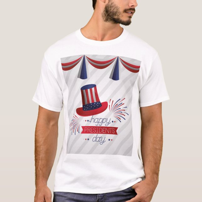 Lycklig president T-Shirt Design (Framsida)