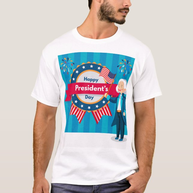 Lycklig president T-Shirt Design (Framsida)