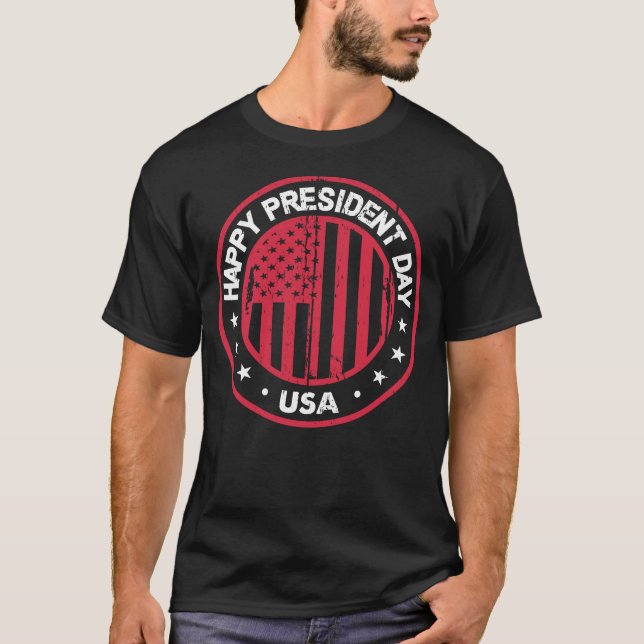 Lycklig president USA:s dag T Shirt (Framsida)