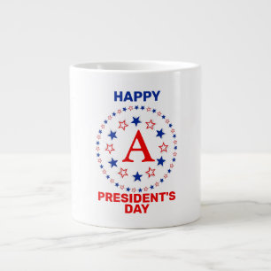 Lycklig presidentens anpassningsbar-monogram jumbo mugg