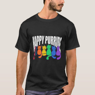 Lycklig Pride Cat Lover Cute Kitten Rainbow LGBT Q T Shirt