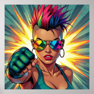 Lycklig Pride! Chick för Lgbtqia+-Coola Poster