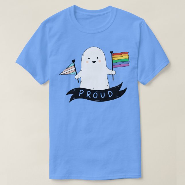 Lycklig Pride Ghost T Shirt (Design framsida)