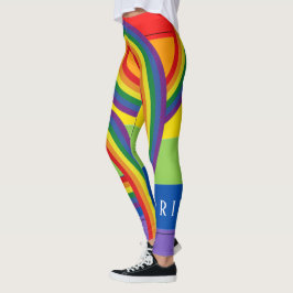 Lycklig Pride Månad om regnbågstemat  Leggings