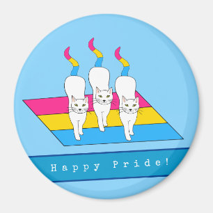 Lycklig Pride med pansexell Flagga Magnet
