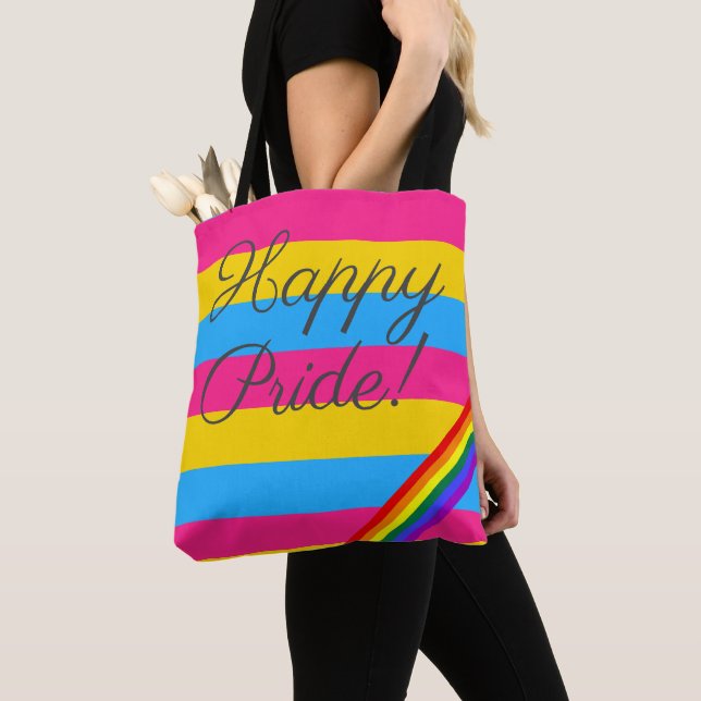 Lycklig Pride Pansexual Flagga Tygkasse (Närbild)