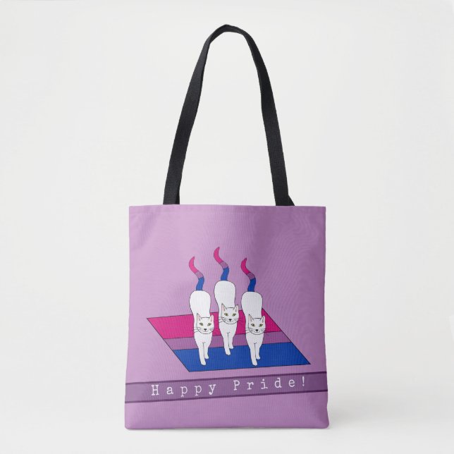Lycklig-Priden med bisexuellt Pride-Flagga Tygkasse (Framsida)