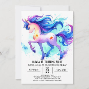 Lycklig Printable Horse Birthday Inbjudningar