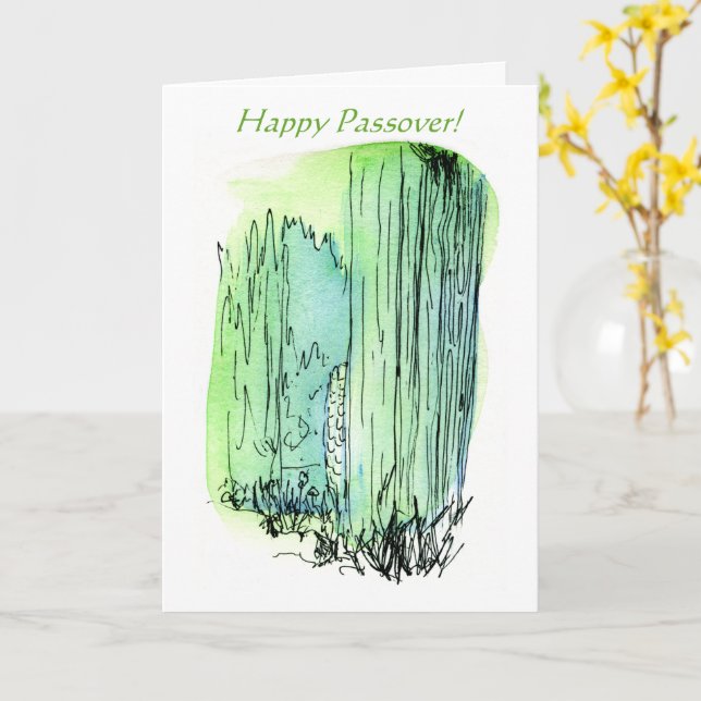 Lycklig Psover Chag Pesach Someach Kort (Gul blomma)