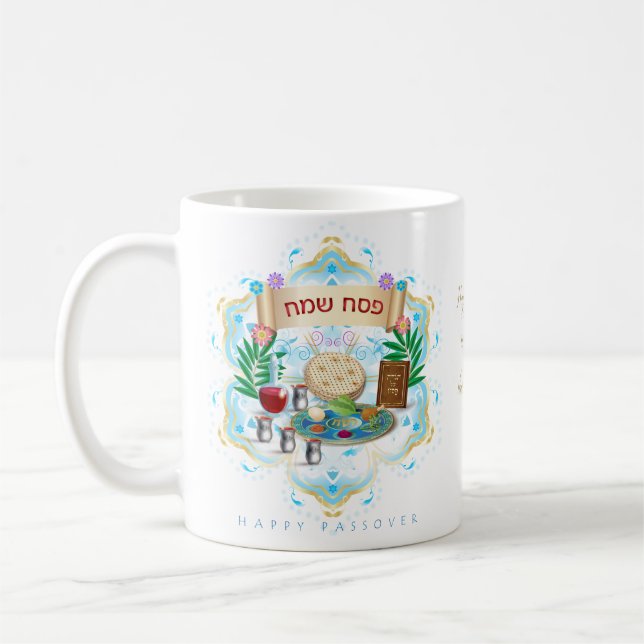 Lycklig Psover Helgdag Pesach Seder Kaffemugg (Vänster)