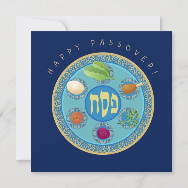 Lycklig Psover Vår Pesach Seder Julkort (Framsida)