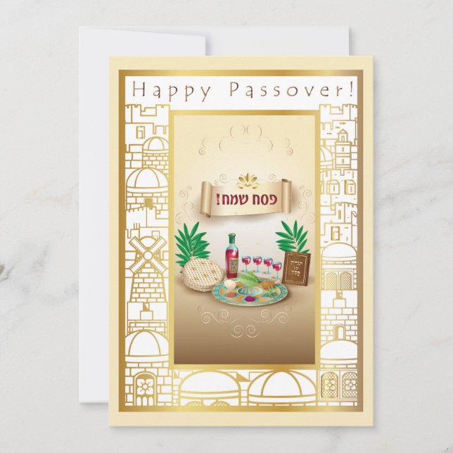 Lycklig Psover Vår Pesach Seder Julkort (Framsida)