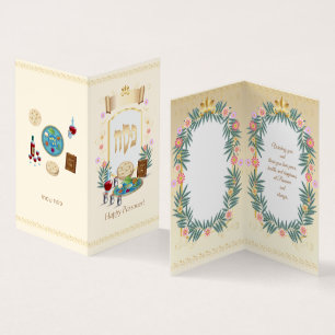 Lycklig Psover Vår Pesach Seder Vintage Kort