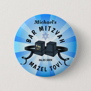 Lycklig Pub Mitzvah 20XX BlueDecorative Knapp