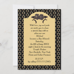 Lycklig Pub Mitzvah 20XX Guld Decorative Investiga Inbjudningar