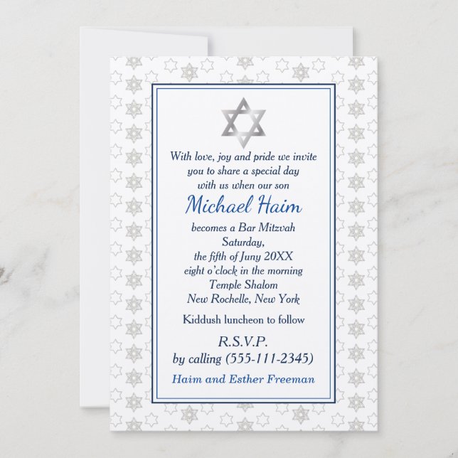 Lycklig Pub Mitzvah 20XX Tefillin Snyggt Inbjudningar (Framsida)