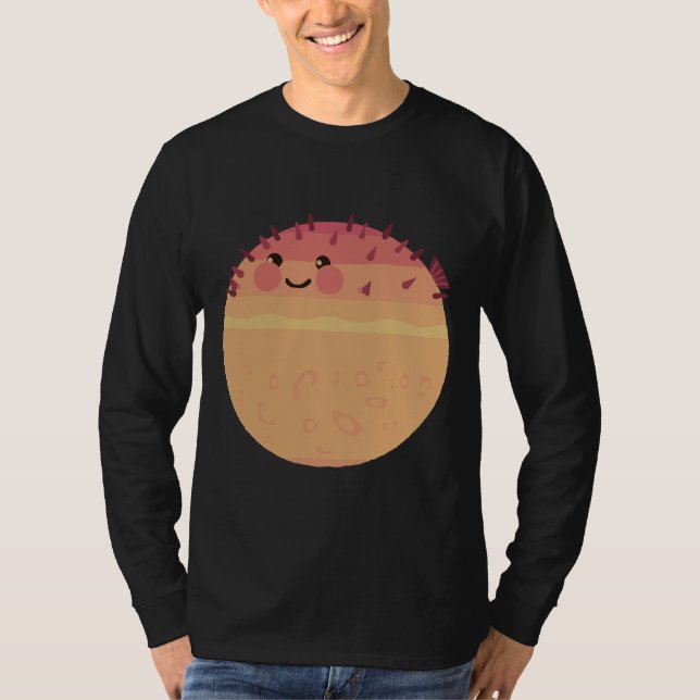 Lycklig Puffer Fish T Shirt (Framsida)