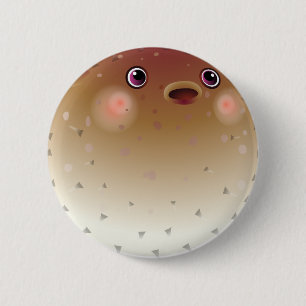 Lycklig pufferfisk knapp