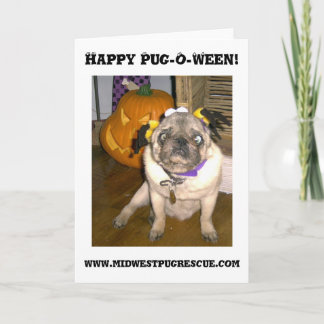 Lycklig Pug-O-Ween!, www.mid.. Kort