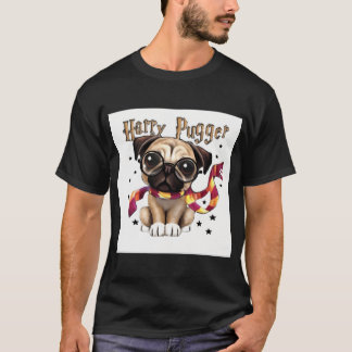 lycklig pugep-sticker t shirt