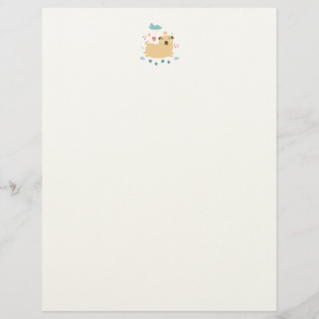 Lycklig Puggy Letterhead Brevhuvud (Framsida)