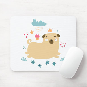 Lycklig Puggy Mousepad Musmatta
