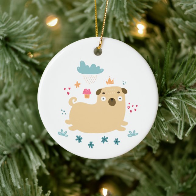 Lycklig Puggy Ornament (Träd)