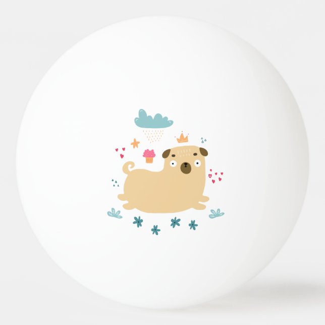 Lycklig Puggy Ping Pong Bollar (Framsidan)