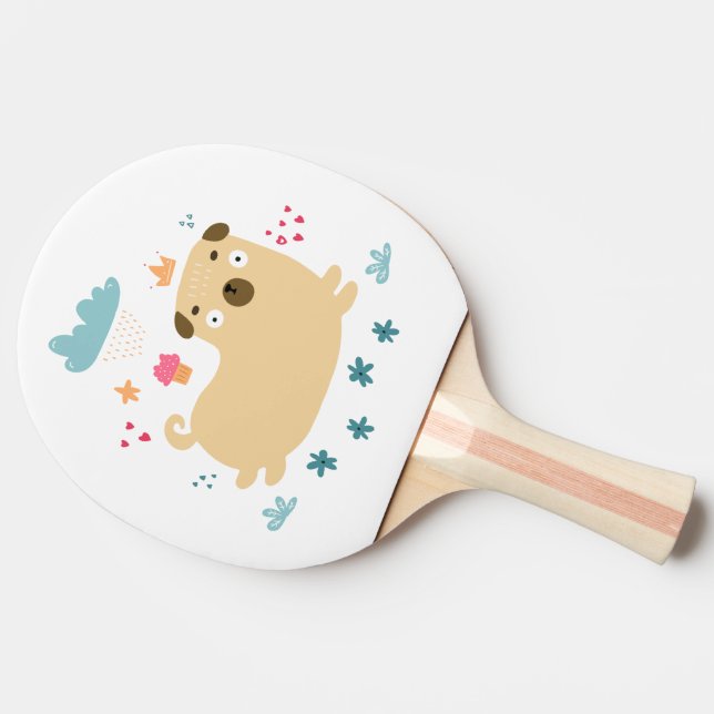 Lycklig Puggy Ping Pong Paddle Pingisracket (Baksidan )