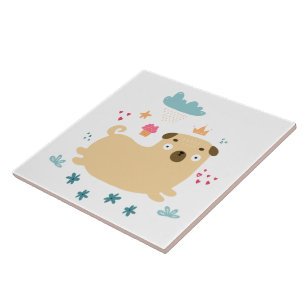 Lycklig Puggy Tile Kakelplatta