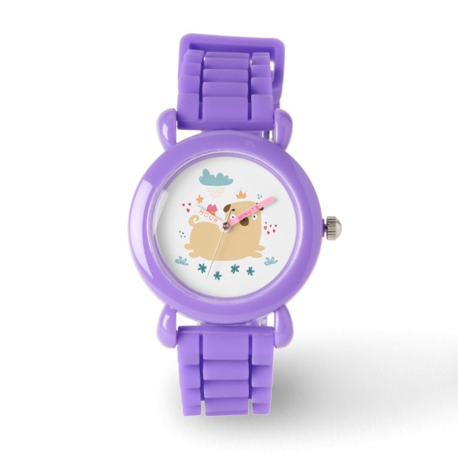 Lycklig Puggy Watch Armbandsur (Framsida)