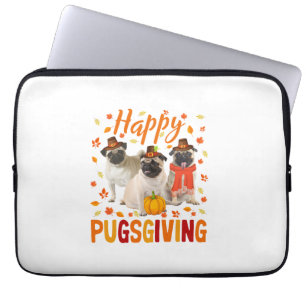 Lycklig Pugsgiving Cute Thanksgiving Pug Hund P Laptop Fodral