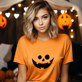 Lycklig Pumpkin Ansikte Costume Tee