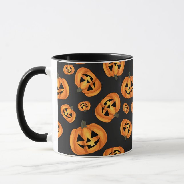 Lycklig Pumpkin Ansikte | Halloween Mugg (Vänster)
