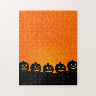 Lycklig Pumpkin Ansikte Puzzle Pussel