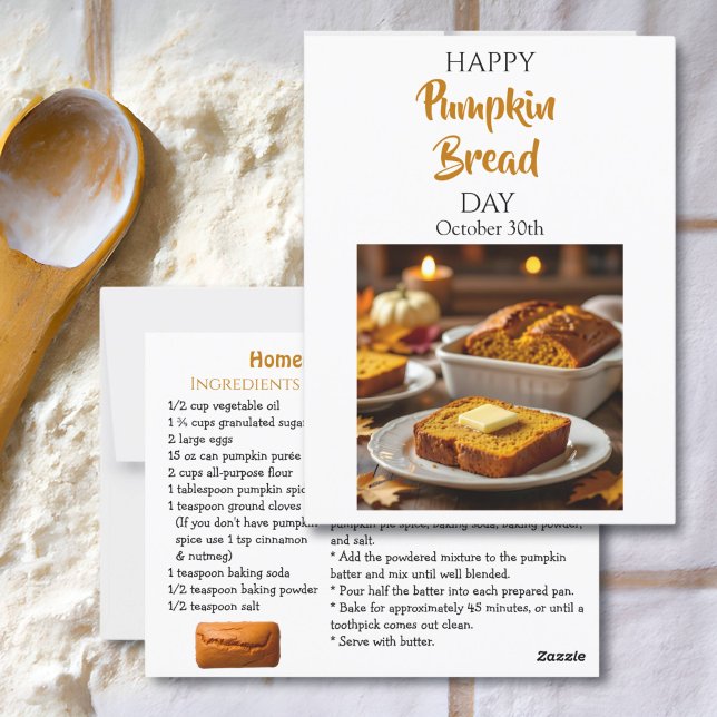 Lycklig Pumpkin Bread Day | 30 oktober Vykort (Skapare uppladdad)