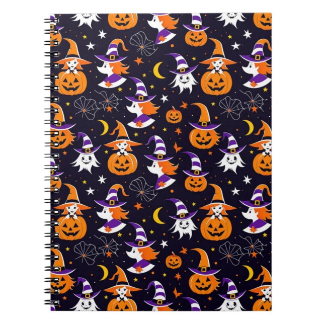 Lycklig Pumpkin Halloween Anteckningsbok (Framsidan)